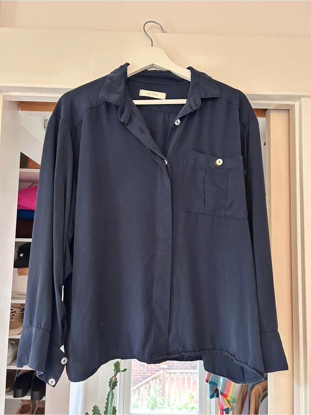 Na Nin Navy Nora button up EUC - 2